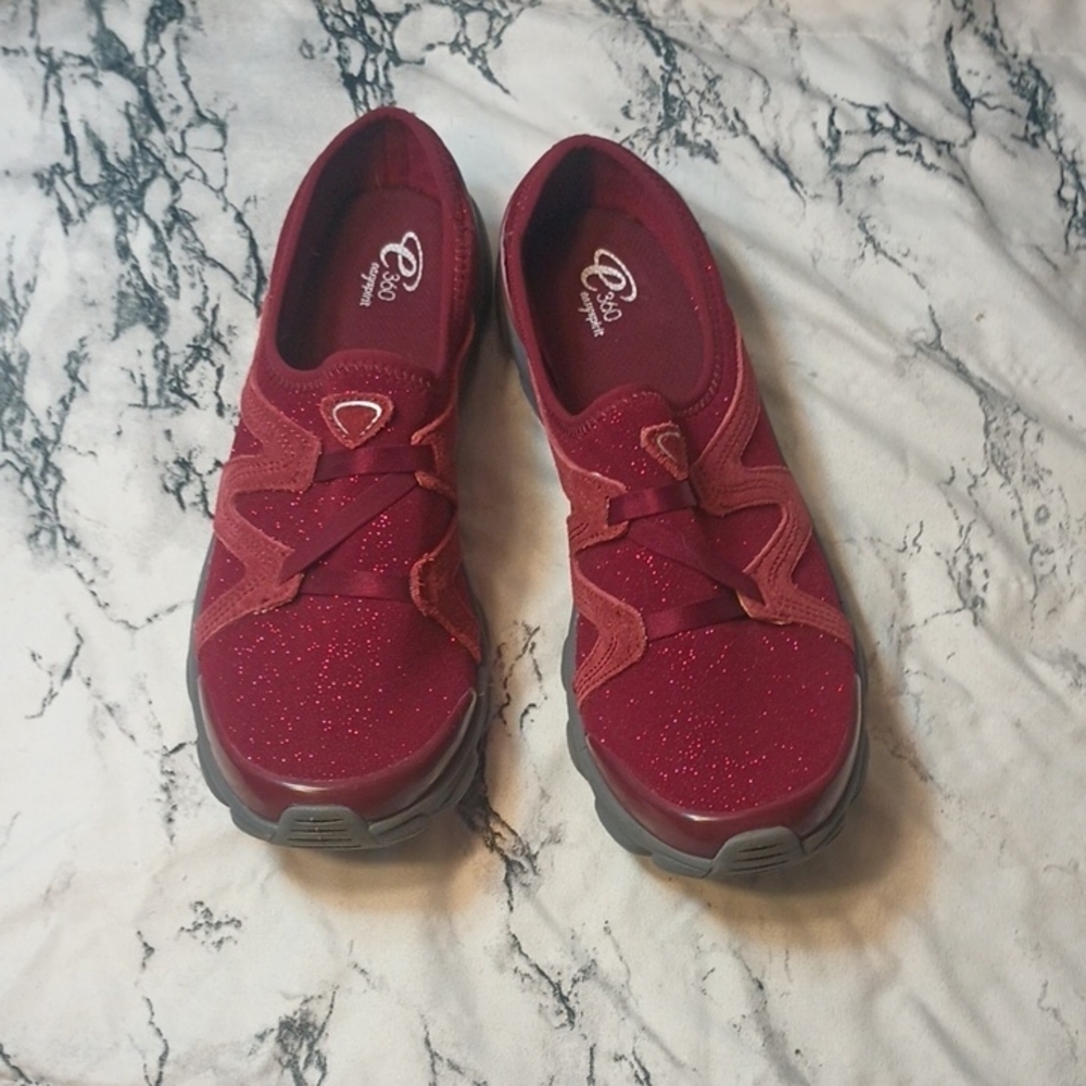 Red Sparkle Easy Spirit Sneakers Size 9